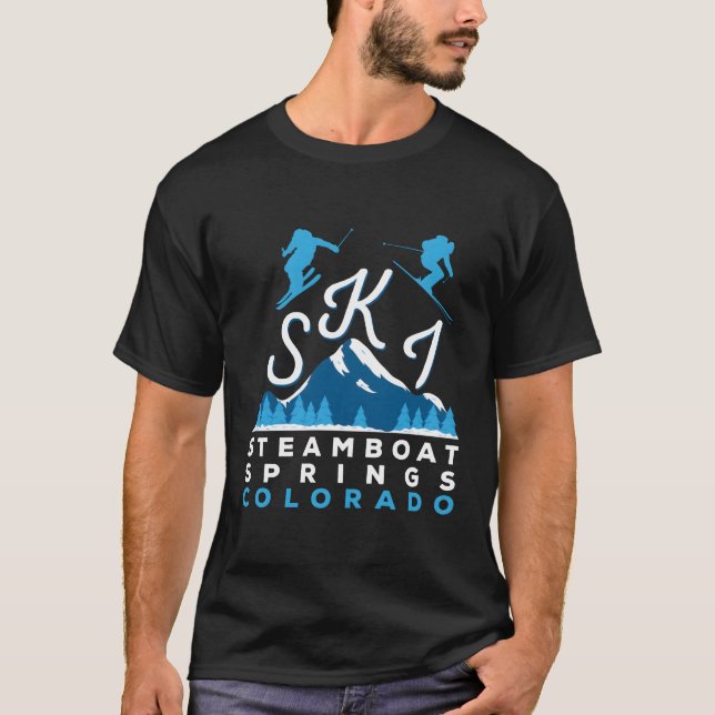 Steamboat Springs Ski Clothing Skiing Gift T-Shirt (Front)