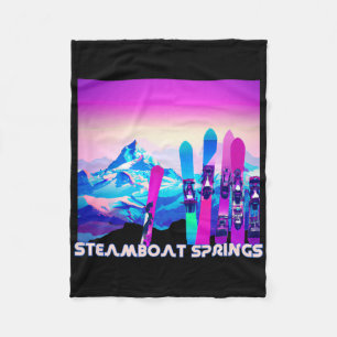 Steamboat Springs Ski Retro 80's Style Skiing And Fleece Blanket