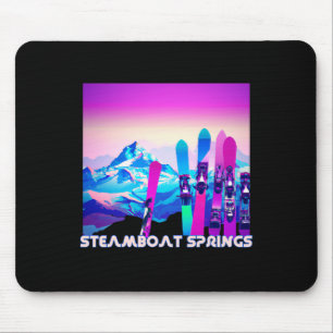 Steamboat Springs Ski Retro 80's Style Skiing And Mouse Mat