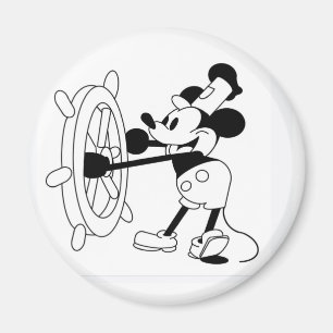 Steamboat Willie round magnet 