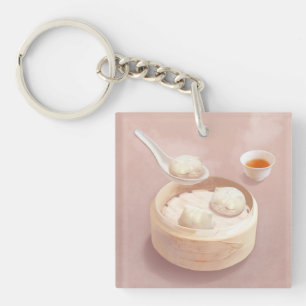 Steamed Bao Buns with Tea Key Ring