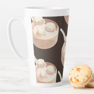 Steamed Bao Buns with Tea Latte Mug