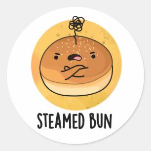 Steamed Bun Funny Food Pun Classic Round Sticker
