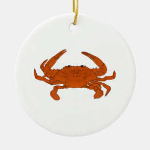 Steamed Crab Logo (Atlantic blue crab) Ceramic Tree Decoration