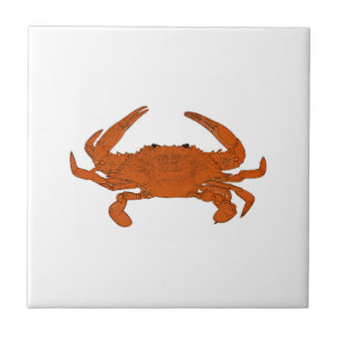 Steamed Crab Logo (Atlantic blue crab) Tile