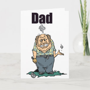 Steamed Golfing Dad Father's Day Greeting Card