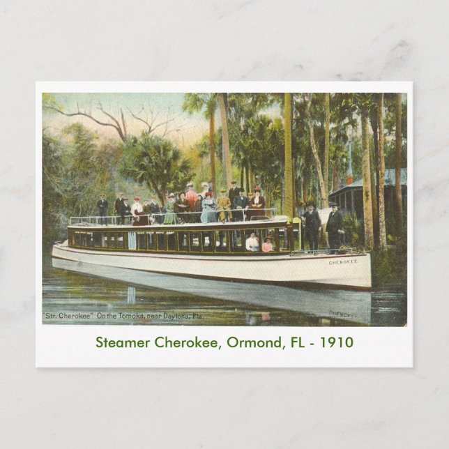 Steamer Cherokee, Ormond, FL - 1910 Postcard (Front)