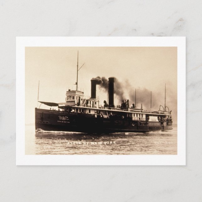 Steamer City of New York - Louis Pesha - D&C Line Postcard (Front)
