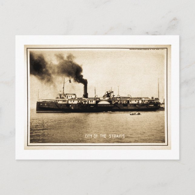Steamer City of the Straits Postcard (Front)
