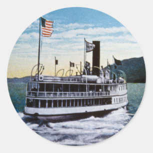 Steamer "Horicon", Lake George, New York Classic Round Sticker