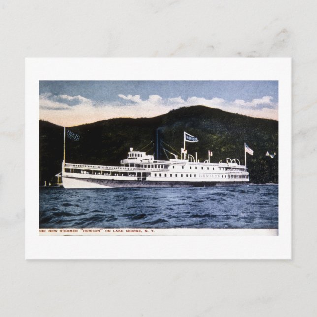 Steamer "Horicon" on Lake George, New York Postcard (Front)