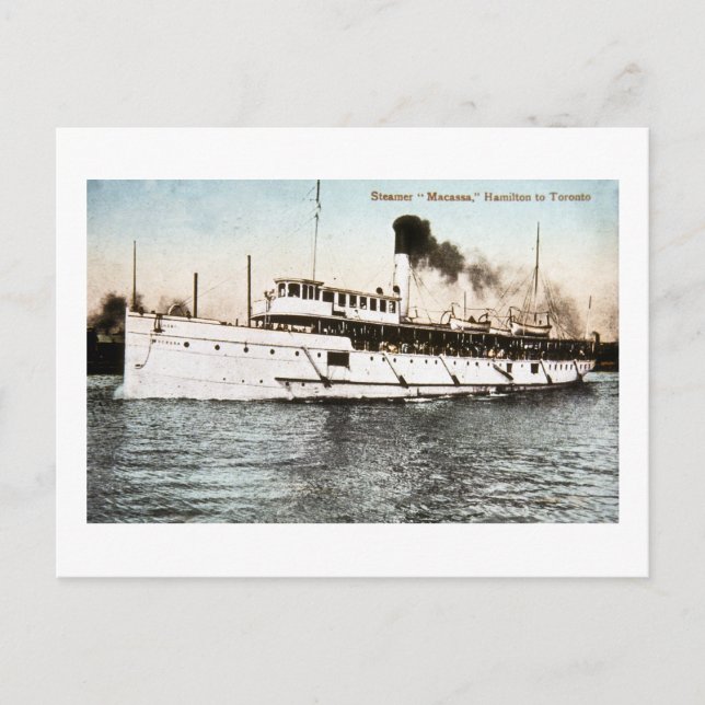 Steamer Macassa, Hamilton to Toronto Postcard (Front)