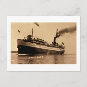 Steamer Ocotorara on St. Clair River - Louis Pesha Postcard