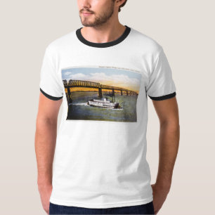 Steamer Passing Bridge, Ohio River, Cairo,Illinois T-Shirt