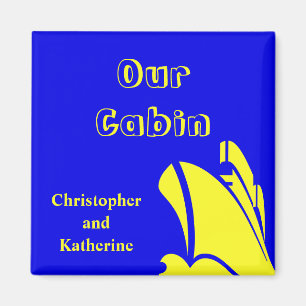 Steamer Stateroom Door Marker Blue Magnet