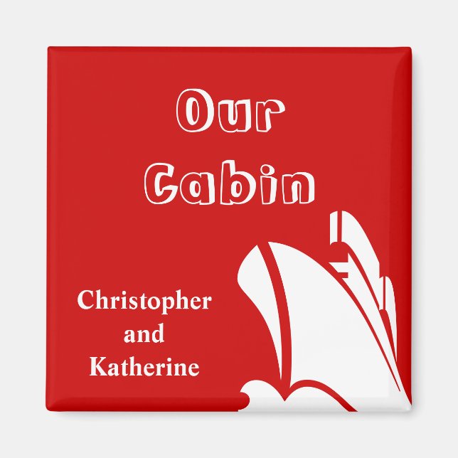 Steamer Stateroom Door Marker Red Magnet (Front)