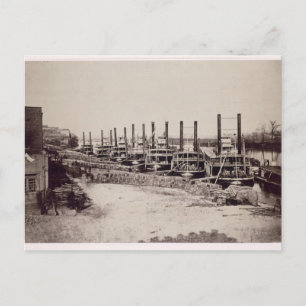 Steamers on the Mississippi (b/w photo) Postcard