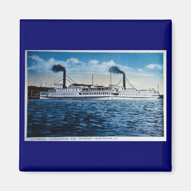 Steamers Ticonderoga and Vermont, Burlington, VT Magnet (Front)