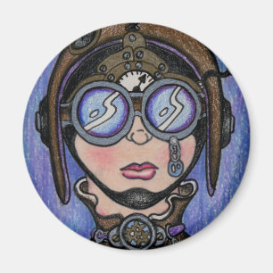 Steamface #1 Steampunk Magnet