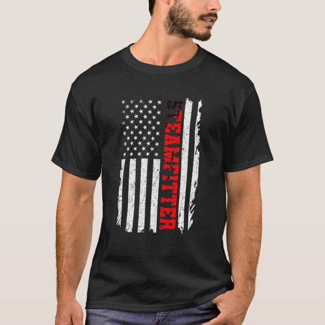 Steamfitter American Flag Freedom Welders Gift T S T-Shirt (Front)