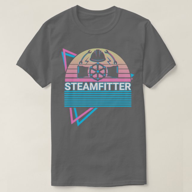 Steamfitter Steam Fitter Retro T-Shirt (Design Front)