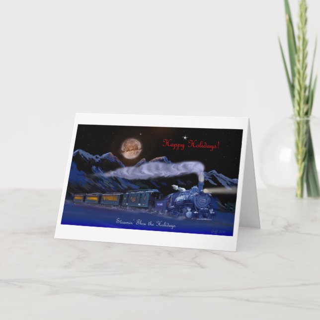 Steamin' Through the Holidays Christmas Card (Front)