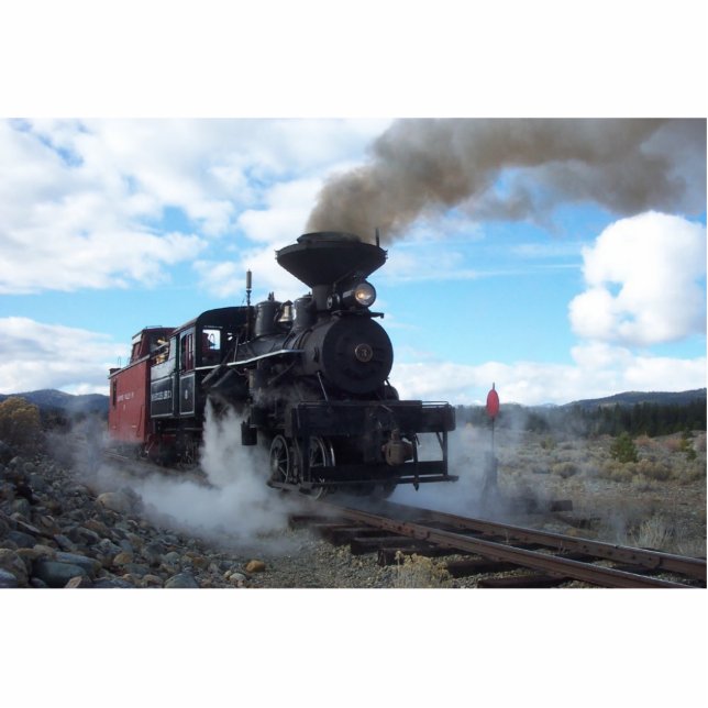Steaming along Ornament Standing Photo Sculpture (Front)