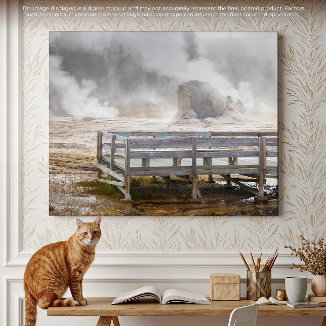 Steaming Beauty: A Yellowstone Geyser Eruption Canvas Print (Creator Uploaded)