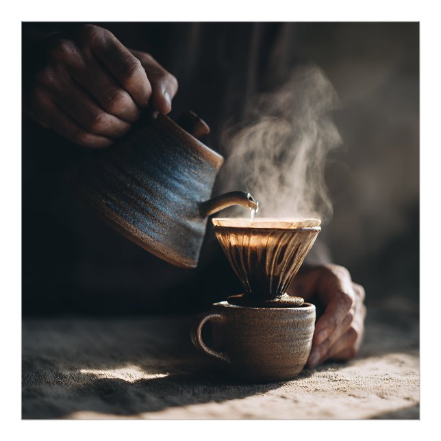 Steaming Ceramic Pour Over Photo Print (Front)