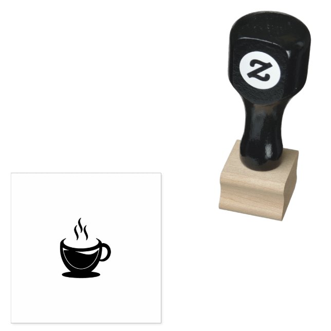 Steaming Coffee Cup Silhouette Rubber Stamp (Stamped)