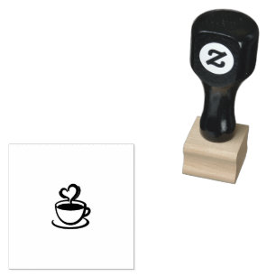 Steaming Coffee Cup Silhouette Rubber Stamp