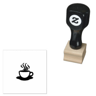 Steaming Coffee Cup Silhouette Rubber Stamp