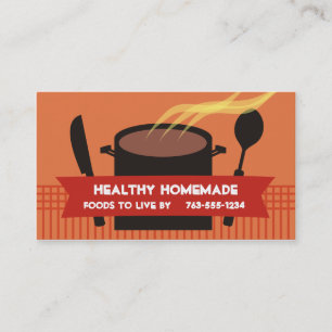 steaming cooking pot knife spoon chef business ... business card