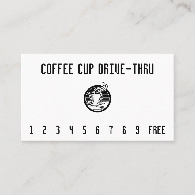 Steaming Cup in Hand Punchcard Loyalty Card (Front)