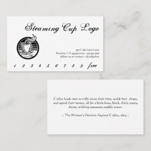 Steaming Cup Logo Drink Punch / Loyalty Card