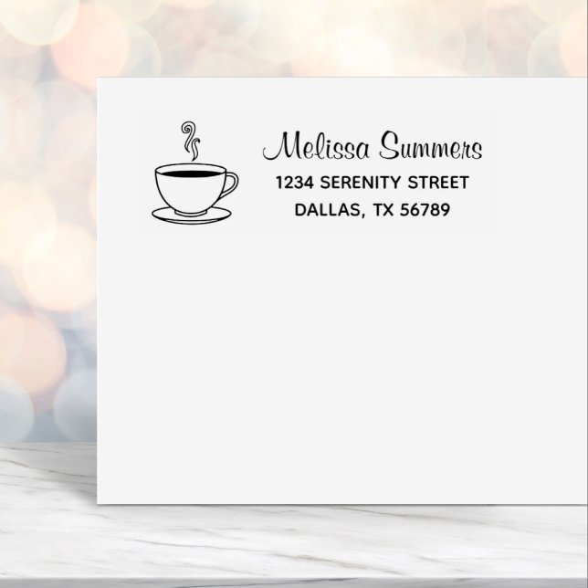 Steaming Cup of Coffee Address Self-inking Stamp (Creator Uploaded)