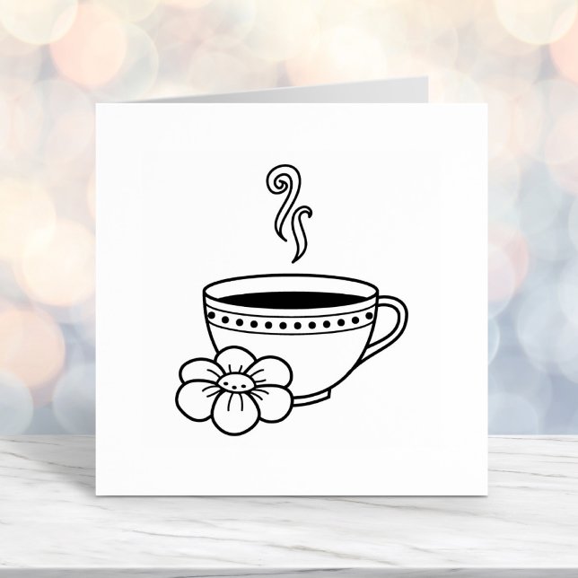 Steaming Cup of Herbal Tea Self-inking Stamp (Creator Uploaded)