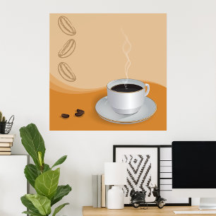 Steaming Hot Coffee Poster