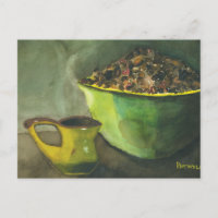 Steaming Morning Cup of Coffee Bowl Coffee Beans