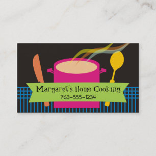steaming soup stew knife spoon chef business cards