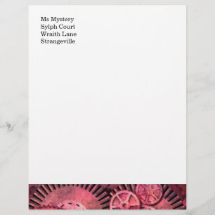 Steampink Pink Steampunk Personalised Letterhead