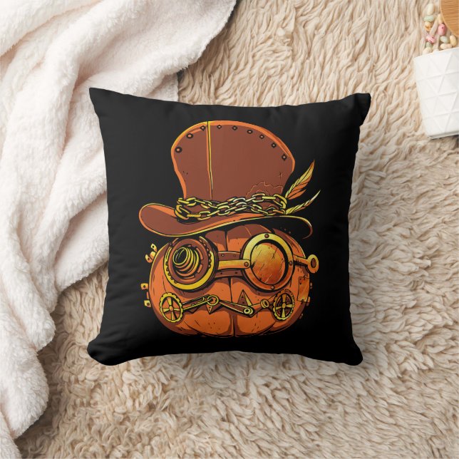 Steampumpkin Victorian Halloween Collection Cushion (Blanket)