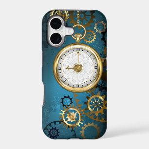 Steampun turquoise Background with Gears