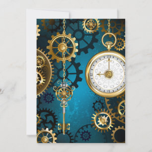 Steampun turquoise Background with Gears