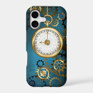 Steampun turquoise Background with Gears