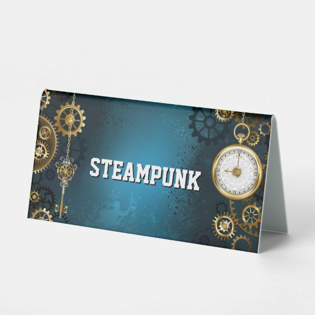 Steampun turquoise Background with Gears (Front)