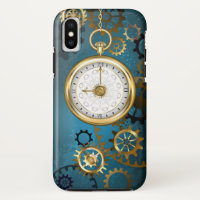 Steampun turquoise Background with Gears