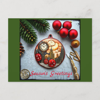 Steampunck Christmas Postcard