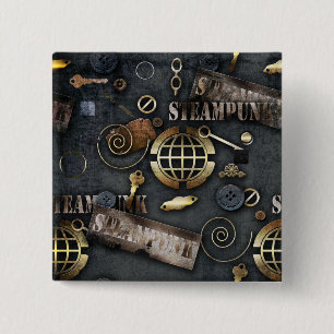 Steampunk 15 Cm Square Badge