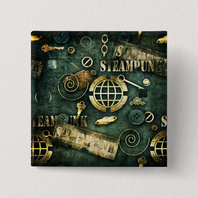 Steampunk 15 Cm Square Badge (Front)
